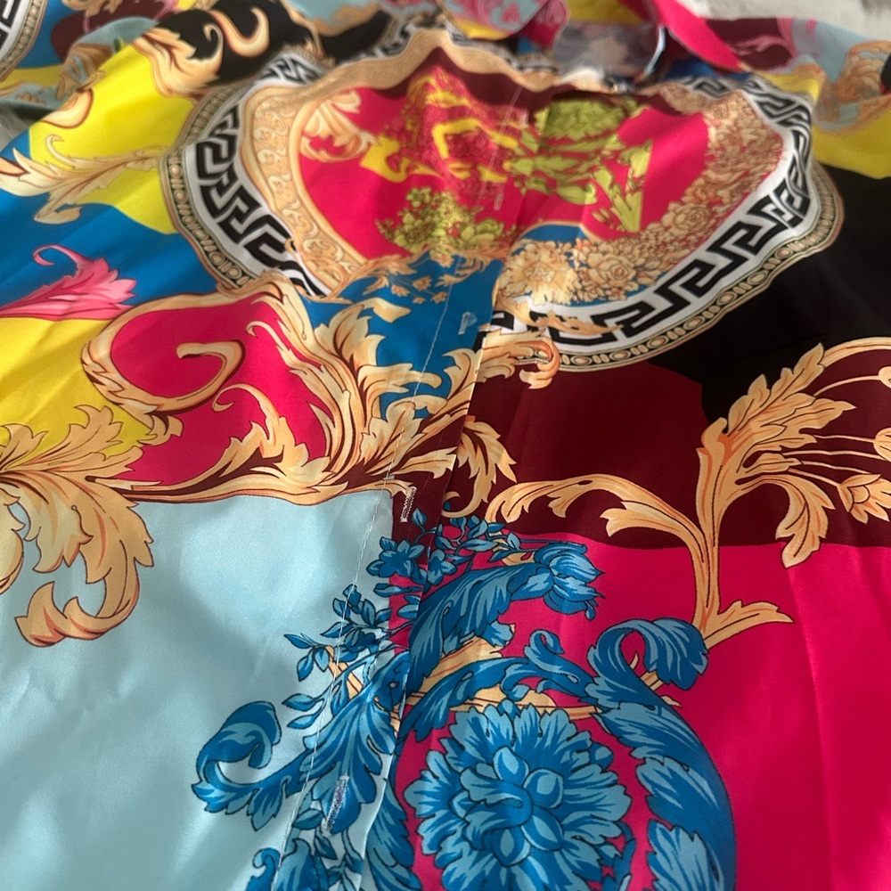 Versace Inspired Multicolor Patterned Women's Top - image 3